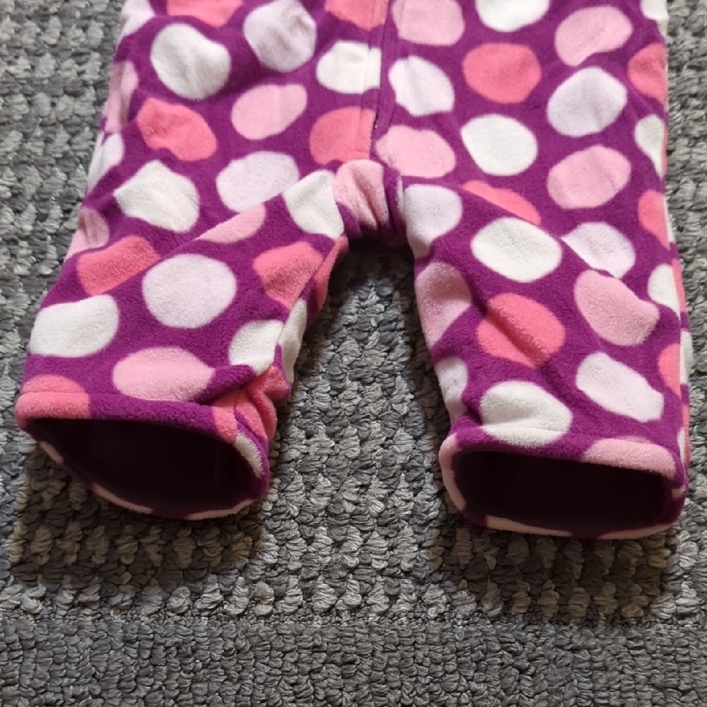 Old Navy Pink and Purple Polka Dot Kids Cold Weather Outdoor Zip Up Cover-up. - Picture 6 of 9